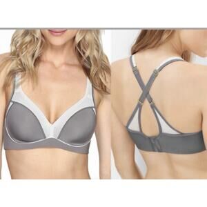 Natori Bra 30D Zen Contour Convertible Sport Bra in Grey NWT